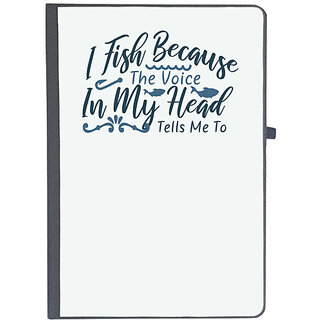                       UDNAG Ruled Notebook Diary 'Fishing | I fish Because the voice in my head', [A5 80Pages 80GSM]                                              