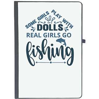                       UDNAG Ruled Notebook Diary 'Fishing | Some girl play with', [A5 80Pages 80GSM]                                              