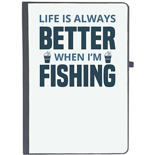                       UDNAG Ruled Notebook Diary 'Fishing | Life is always better', [A5 80Pages 80GSM]                                              