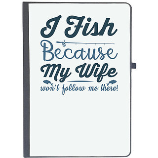                       UDNAG Ruled Notebook Diary 'Fishing | I fish because', [A5 80Pages 80GSM]                                              