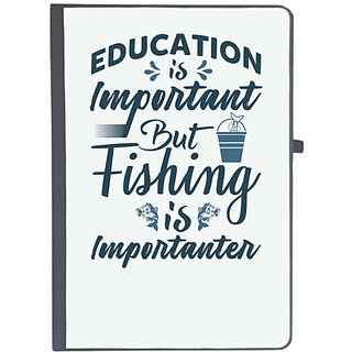                       UDNAG Ruled Notebook Diary 'Fishing | Education is important', [A5 80Pages 80GSM]                                              