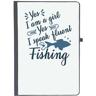                       UDNAG Ruled Notebook Diary 'Fishing | Yes I am a Girl', [A5 80Pages 80GSM]                                              