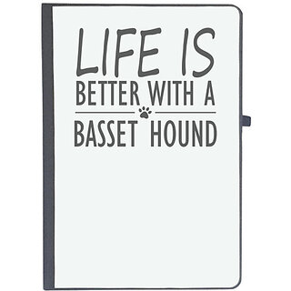                       UDNAG Ruled Notebook Diary 'Dog | Life is better with a basset hound', [A5 80Pages 80GSM]                                              