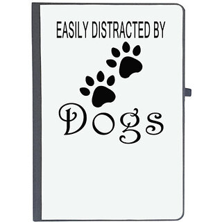                       UDNAG Ruled Notebook Diary 'Dogs | Easily destracted by dogs', [A5 80Pages 80GSM]                                              