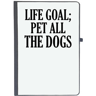                       UDNAG Ruled Notebook Diary 'Dogs | Life goal; pet all the dogs', [A5 80Pages 80GSM]                                              