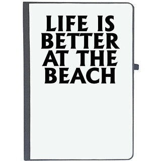                      UDNAG Ruled Notebook Diary 'Beach | life is better at the', [A5 80Pages 80GSM]                                              
