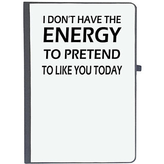                       UDNAG Ruled Notebook Diary 'Energy | i don't have the energy', [A5 80Pages 80GSM]                                              