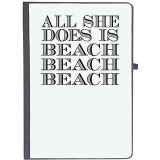                       UDNAG Ruled Notebook Diary 'Beach | all she does is', [A5 80Pages 80GSM]                                              