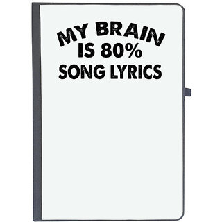                       UDNAG Ruled Notebook Diary 'Music | my brain is 80%', [A5 80Pages 80GSM]                                              