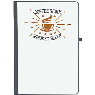                       UDNAG Ruled Notebook Diary 'Coffee | coffee work whiskey sleep', [A5 80Pages 80GSM]                                              