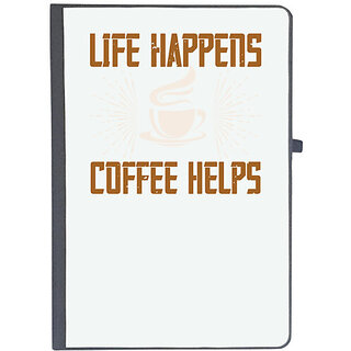                       UDNAG Ruled Notebook Diary 'Coffee | life happens coffee helps', [A5 80Pages 80GSM]                                              