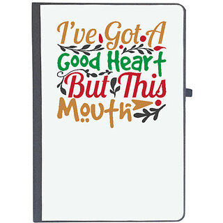                       UDNAG Ruled Notebook Diary 'Christmas | i've got a good heart but this mouth', [A5 80Pages 80GSM]                                              