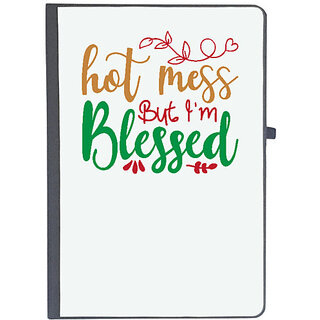                       UDNAG Ruled Notebook Diary 'Christmas | hot mess but i'm blessed', [A5 80Pages 80GSM]                                              