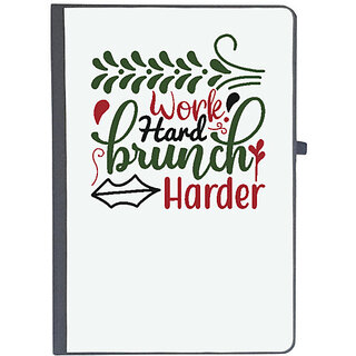                       UDNAG Ruled Notebook Diary 'Christmas | work hard brunchharder', [A5 80Pages 80GSM]                                              