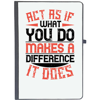                       UDNAG Ruled Notebook Diary 'Volunteers | Act as if what you do makes a difference. It does', [A5 80Pages 80GSM]                                              