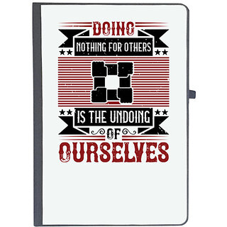                       UDNAG Ruled Notebook Diary 'Volunteers | Doing nothing for others is the undoing of ourselves', [A5 80Pages 80GSM]                                              