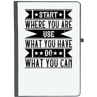                       UDNAG Ruled Notebook Diary 'Volunteers | Start where you are. Use what you have. Do what you can', [A5 80Pages 80GSM]                                              