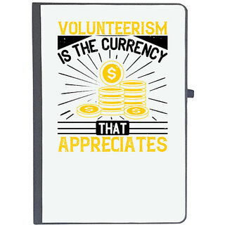                       UDNAG Ruled Notebook Diary 'Volunteers | Volunteerism is currency that appreciates', [A5 80Pages 80GSM]                                              