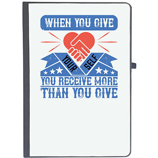                       UDNAG Ruled Notebook Diary 'Volunteers | When you give yourself, you receive more than you give', [A5 80Pages 80GSM]                                              