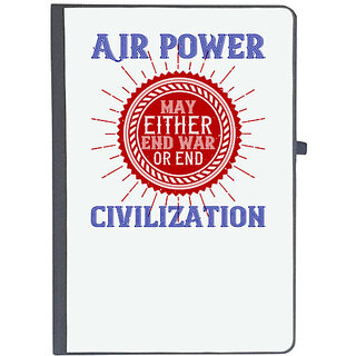                       UDNAG Ruled Notebook Diary 'Airforce | air power may either end war aor end civilization', [A5 80Pages 80GSM]                                              