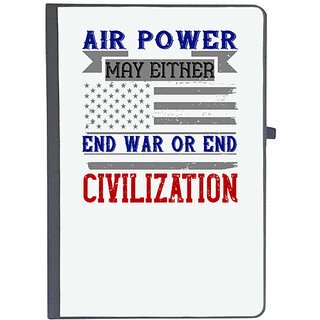                       UDNAG Ruled Notebook Diary 'Airforce | Air power may either end war or end civilization', [A5 80Pages 80GSM]                                              