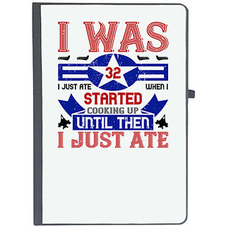                       UDNAG Ruled Notebook Diary 'Airforce | i was 3 i just ate when i started', [A5 80Pages 80GSM]                                              