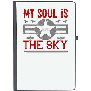                       UDNAG Ruled Notebook Diary 'Airforce | my soul is in the sky', [A5 80Pages 80GSM]                                              