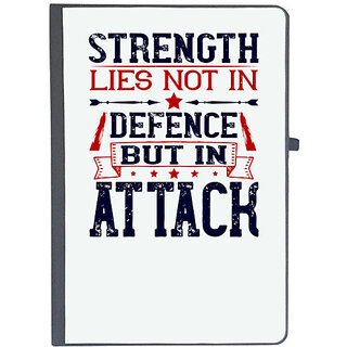                       UDNAG Ruled Notebook Diary 'Airforce | Strength lies not in defence but in attack', [A5 80Pages 80GSM]                                              