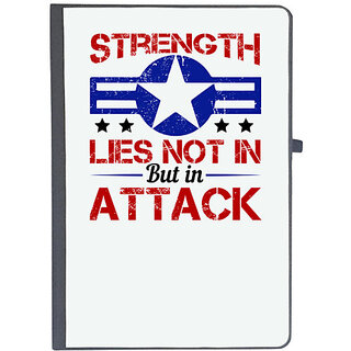                       UDNAG Ruled Notebook Diary 'Airforce | Strength lies not in defense but in attack', [A5 80Pages 80GSM]                                              