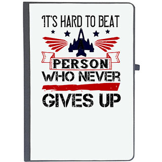                       UDNAG Ruled Notebook Diary 'Airforce | this hard to beat a person who never give up', [A5 80Pages 80GSM]                                              
