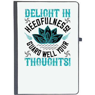                       UDNAG Ruled Notebook Diary 'Thoughts | Delight in heedfulness! Guard well your thoughts!', [A5 80Pages 80GSM]                                              