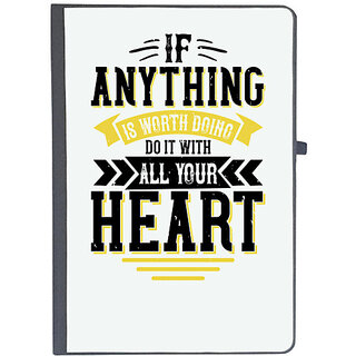                       UDNAG Ruled Notebook Diary 'Buddhism | If anything is worth doing, do it with all your heart', [A5 80Pages 80GSM]                                              