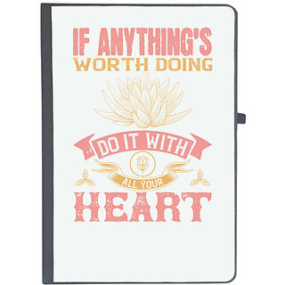                       UDNAG Ruled Notebook Diary 'Buddhism | If anything's worth doing, do it with all your heart', [A5 80Pages 80GSM]                                              