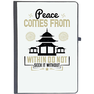                       UDNAG Ruled Notebook Diary 'Buddhism | Peace comes from within. Do not seek it without', [A5 80Pages 80GSM]                                              