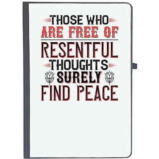                       UDNAG Ruled Notebook Diary 'Buddhism | Those who are free of resentful thoughts surely find peace', [A5 80Pages 80GSM]                                              