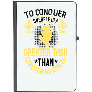                       UDNAG Ruled Notebook Diary 'Buddhism | To conquer oneself is a greater task than conquering others', [A5 80Pages 80GSM]                                              