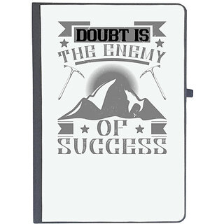                       UDNAG Ruled Notebook Diary 'Climbing | Doubt is the enemy of success', [A5 80Pages 80GSM]                                              