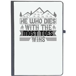                       UDNAG Ruled Notebook Diary 'Climbing | He who dies with the most toes, wins', [A5 80Pages 80GSM]                                              