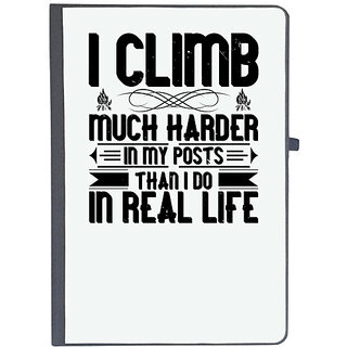                       UDNAG Ruled Notebook Diary 'Climbing | I climb much harder in my posts than I do in real life', [A5 80Pages 80GSM]                                              