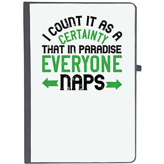                       UDNAG Ruled Notebook Diary 'Sleeping | I count it as a certainty that in paradise, everyone naps', [A5 80Pages 80GSM]                                              