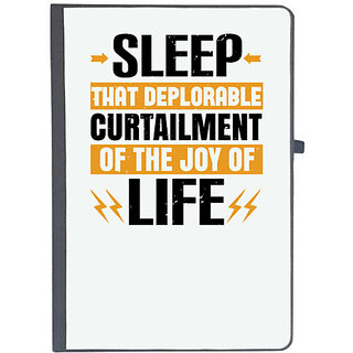                      UDNAG Ruled Notebook Diary 'Sleeping | Sleep, that deplorable curtailment of the joy of life 02', [A5 80Pages 80GSM]                                              