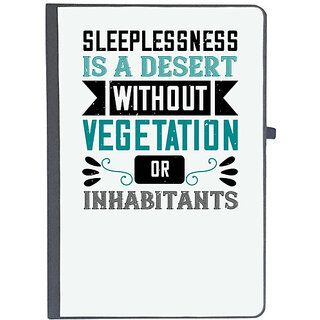                       UDNAG Ruled Notebook Diary 'Sleeping | Sleeplessness is a desert without vegetation or inhabitants', [A5 80Pages 80GSM]                                              