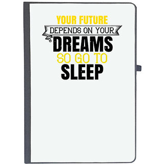                       UDNAG Ruled Notebook Diary 'Sleeping | Your future depends on your dreams, so go to sleep', [A5 80Pages 80GSM]                                              