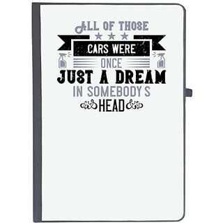                       UDNAG Ruled Notebook Diary 'Car | All of those cars were once just a dream in somebody's head', [A5 80Pages 80GSM]                                              