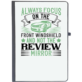                      UDNAG Ruled Notebook Diary 'Car | Always focus on the front windshield and not the review mirror', [A5 80Pages 80GSM]                                              