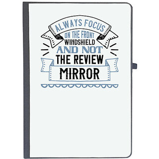                       UDNAG Ruled Notebook Diary 'Car | Always focus on the front windshield and not the review mirrorr', [A5 80Pages 80GSM]                                              