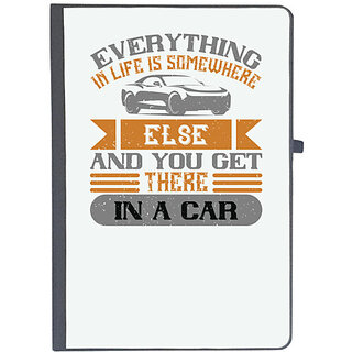                       UDNAG Ruled Notebook Diary 'Car | Everything in life is somewhere else, and you get there in a car', [A5 80Pages 80GSM]                                              