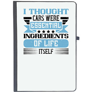                       UDNAG Ruled Notebook Diary 'Car | I thought cars were essential ingredients of life itself', [A5 80Pages 80GSM]                                              