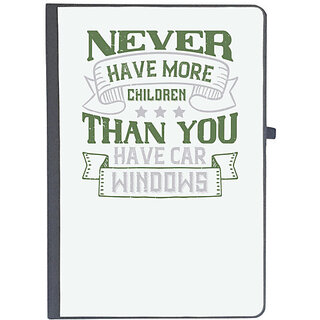                       UDNAG Ruled Notebook Diary 'Car | Never have more children than you have car windows', [A5 80Pages 80GSM]                                              