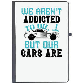                       UDNAG Ruled Notebook Diary 'Car | We aren't addicted to oil, but our cars are', [A5 80Pages 80GSM]                                              